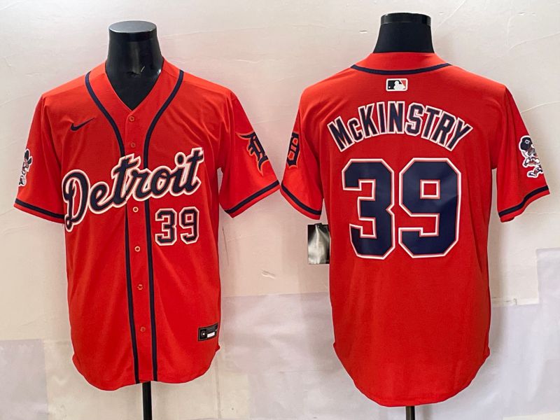 Men 2025 Detroit Tigers #39 Mckinstry Orange Nike MLB Jersey style 04